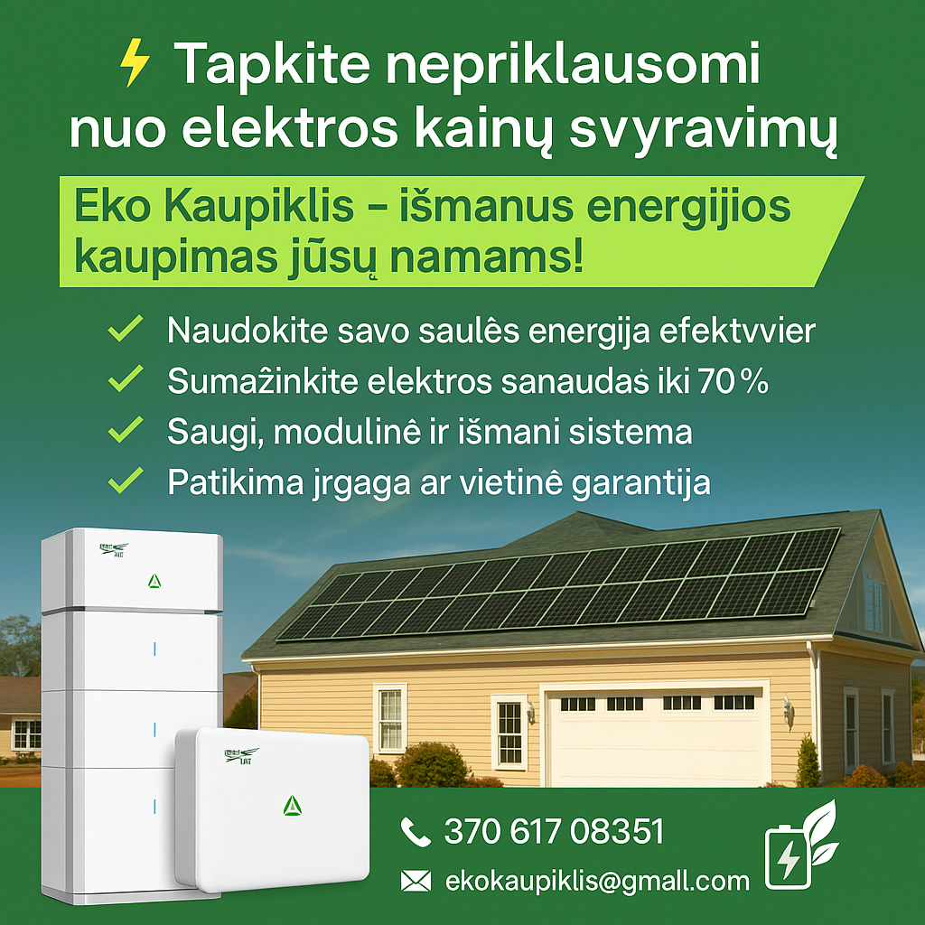ENERGIJOS KAUPIKLIS NAMAMS su hibridiniu inverteriu – nuo 2 750 € | Montuojame visoje Lietuvoje